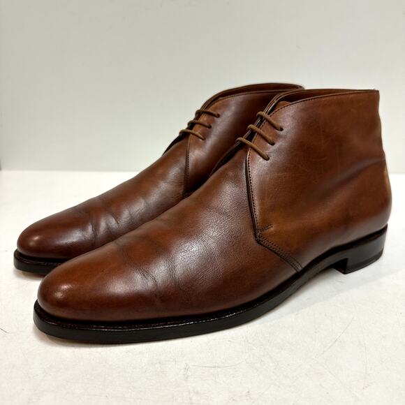 FULL RESOLE Crockett & Jones x Brooks Brothers Chukka Boots Tan Calf England 10 - Picture 1 of 14